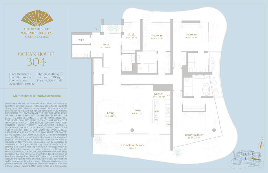 3 Bed Ocean House Residences at Mandarin Oriental Residences, Grand Cayman Floorplan 7
