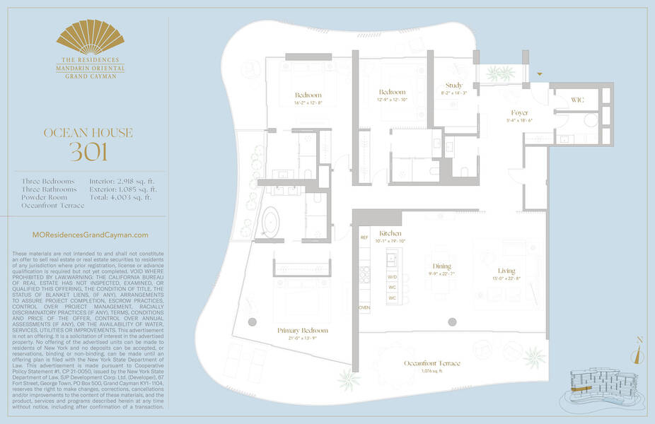 3 Bed Ocean House Residences at Mandarin Oriental Residences, Grand Cayman Floorplan 6