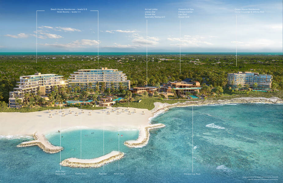 3 Bed Ocean House Residences at Mandarin Oriental Residences, Grand Cayman Floorplan 1
