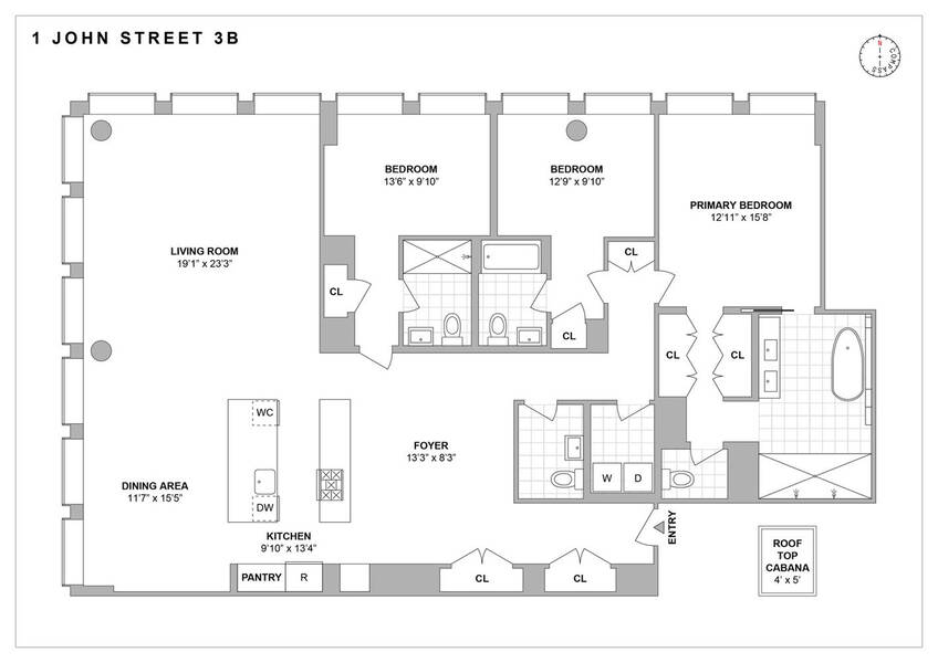 1 John Street, Unit 3B Dumbo condo Floorplan 1